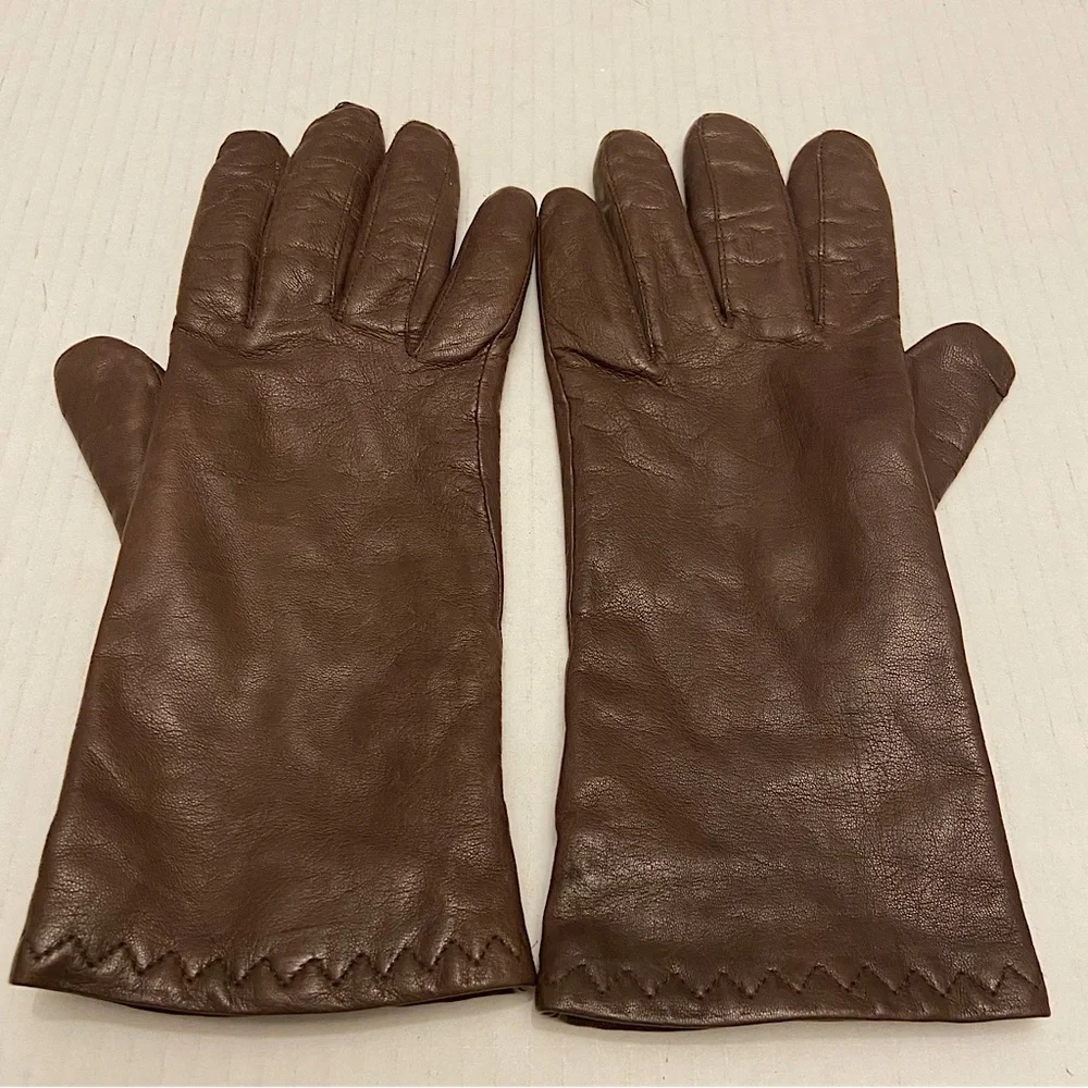 Women’s Genuine Leather Gloves Color Brown Thermal Lined Thinsulate Size 7.5.